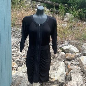 BCBG MaxAzaria NWOT little black mini dress lightweight and stretch zip up sz S!